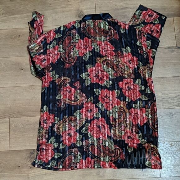 Victoria's Secret Gold Label Stripe Floral Blouse - Picture 6 of 6